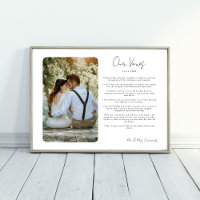 Trouwbelofte met Foto Herinneringscadeau Printen