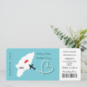 Trouwbestemming Rhodos Ticket Kaart (Staand voorkant)