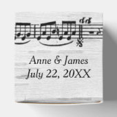 Trouwblad muziek op berk bedankdoosjes (Bovenkant)