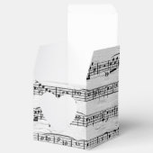 Trouwblad muziek op berk bedankdoosjes (Geopend)