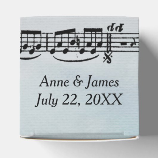 Trouwbladmuziek op waterverf bedankdoosjes (Bovenkant)