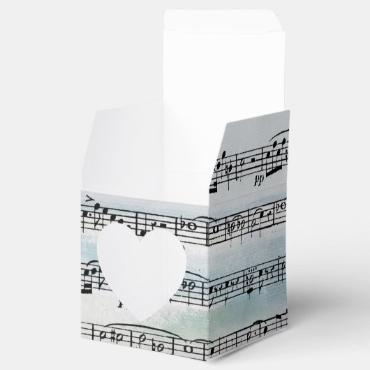 Trouwbladmuziek op waterverf bedankdoosjes (Geopend)