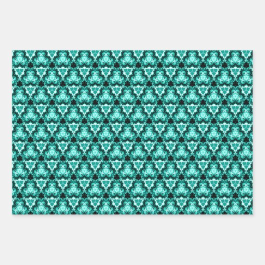 Trouwblauw/Blauwgroen werveling w/bruiloft blauw S Inpakpapier Vel (Voorkant 2)