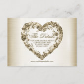 Trouwbloem Golden  Hart Lijst Elegant Informatiekaartje (Voorkant)