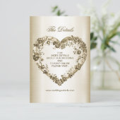 Trouwbloem Golden Hart Lijst Elegant Informatiekaartje