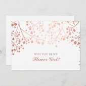 Trouwbloem Meisje Uitnodiging met Blozende Baby's (Voorkant / Achterkant)