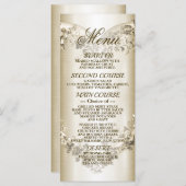 Trouwbloemen Golden  Hart Lijst Party Menu (Voorkant / Achterkant)