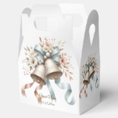 Trouwbloemen klokken roze blauwe linten mooi bedankdoosjes (Geopend)