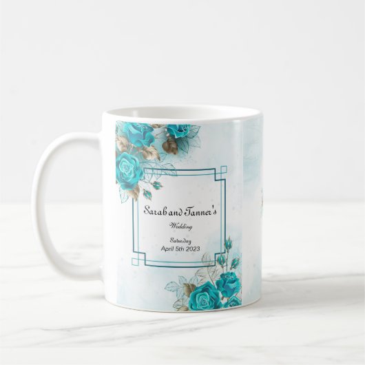 Trouwbloemen Mok Turquoise (Links)