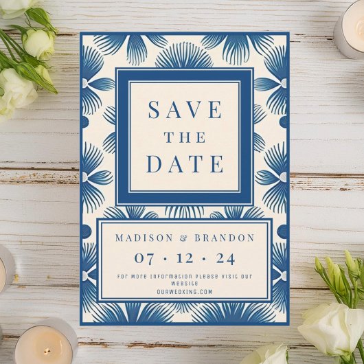 Trouwbloemen uit het midden van de eeuw save the date