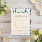 Trouwbloemen uit het midden van de eeuw | Volledig RSVP Kaartje