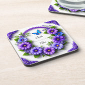 Trouwbloemenkrans Bier Onderzetter (Linkerzijde)