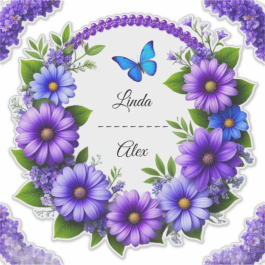 Trouwbloemenkrans Sticker (Voorkant)