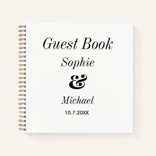 Trouwboek voor bruiloftgasten in zwart-wit notitieboek (Voorkant)