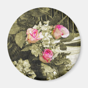 Trouwboeket in vintage stijl magneet