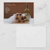Trouwboeket & wijnfles visitekaartje (Voorkant / Achterkant)