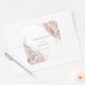 trouwboho bloemen vierkant sticker (Envelop)