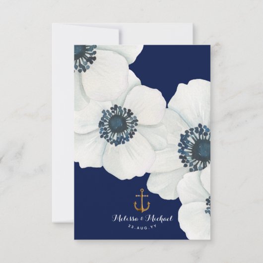 Trouwboodschap in fles, maritieme stijl, semi-form RSVP kaartje (Achterkant)