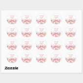 Trouwboog met roze bloemen Bruidsmeisjesfeest Ronde Sticker (Vel)
