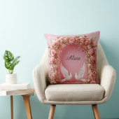 Trouwboog Roze Rozen Witte Duiven Liefde 🌸 Kussen (Stoel)