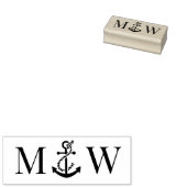 Trouwboot Anker Koppel 2 Initiaal Monogram #3 Rubberstempel (Gestempeld)