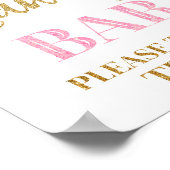 Trouwbord Candy Bar Goud Roze Confetti Poster (Hoek)