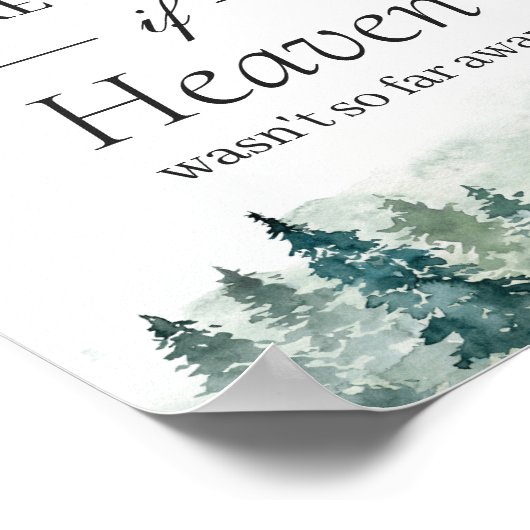 Trouwbord 'In Loving Memory' Winter Dennenbomen Poster (Hoek)