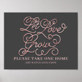 Trouwbord 'Laat Liefde Groeien' Poster (Voorkant)