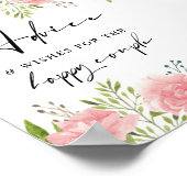 Trouwbord met bloemige anjer advies en wensen poster (Hoek)