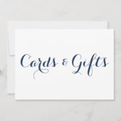 Trouwbord met moderne kalligrafie kaarten en cadea (Voorkant)
