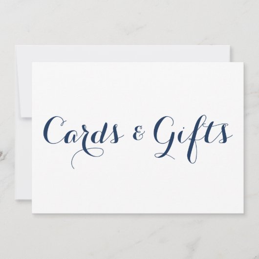 Trouwbord met moderne kalligrafie kaarten en cadea (Voorkant)