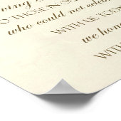 Trouwbord 'Ter liefdevolle herinnering' rode rozen Poster (Hoek)