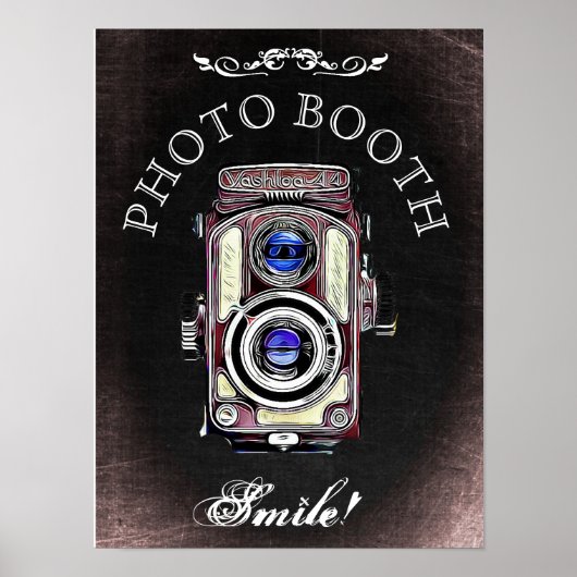 Trouwbord voor fotohokje, krijtbordstijl poster (Voorkant)