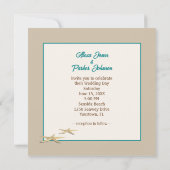 Trouwbrief op het strand save the date (Achterkant)