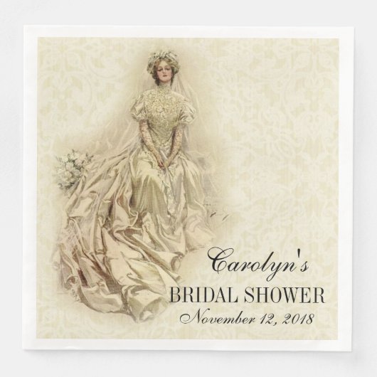 Trouwbruid Douche  Traditionele kant Servetten (Voorkant)