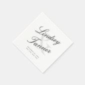 Trouwbruid en bruidegom in elegant schaduwscript servet (Hoek)