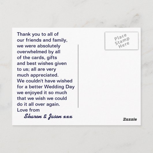 Trouwcadeau Bedankt Roze Bloemen Boeket Briefkaart (Achterkant)