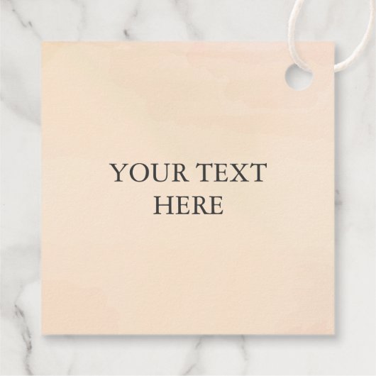 Trouwcadeau-etiket met waterverf abrikozenroze tin bedankjes labels (Achterkant)