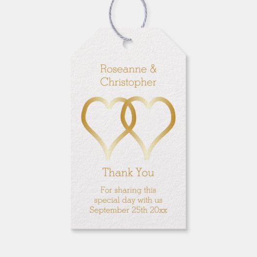 Trouwcadeau Label Gouden Harten Cadeaulabel (Achterkant)
