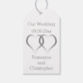 Trouwcadeau Labels Zilveren Harten Cadeaulabel (Voorkant)