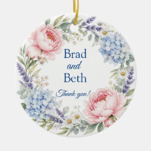 Trouwcadeau Ornament met Bloemen voor Koppels