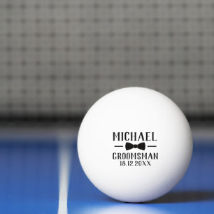 Trouwcadeau voor bruidsjonker met aangepaste naam pingpongballen