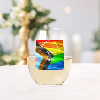 Trouwcadeau voor homoseksuelen Pride-vlag getypte Wijnglas Zonder Voet