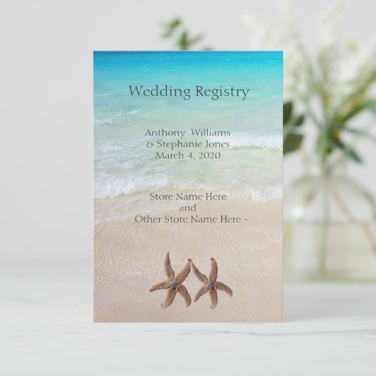 Trouwcadeauregister Bijlagekaart Zee en Zand Informatiekaartje (Staand voorkant)