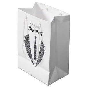Trouwcadeautas voor getuige van de bruidegom medium cadeauzakje