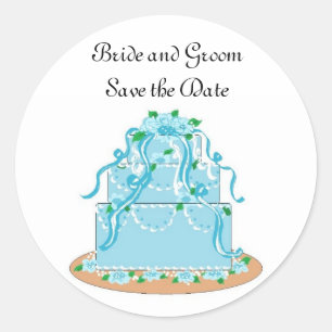 Trouwcake Save the Date Ronde Sticker