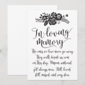 Trouwceremonie bord ter nagedachtenis aan dierbare kaart (Voorkant / Achterkant)