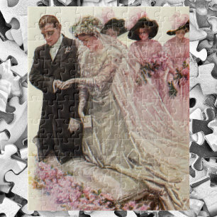 Trouwceremonie bruid en bruidegom in Victoriaanse Legpuzzel