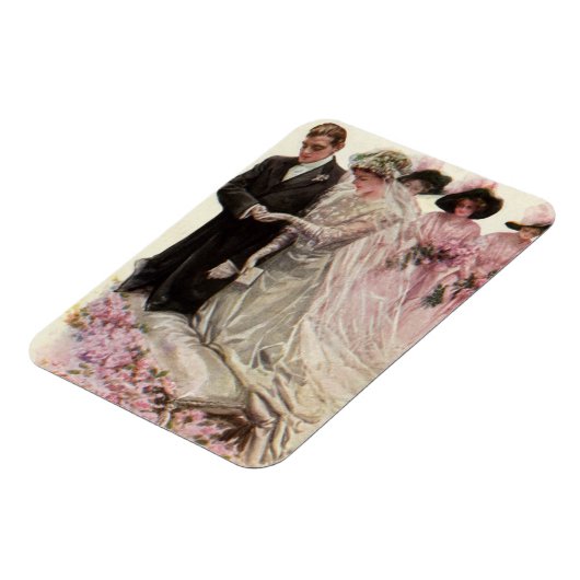 Trouwceremonie bruid en bruidegom in Victoriaanse  Magneet (Linkerzijde)