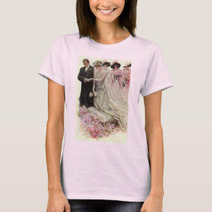 Trouwceremonie bruid en bruidegom in Victoriaanse T-shirt